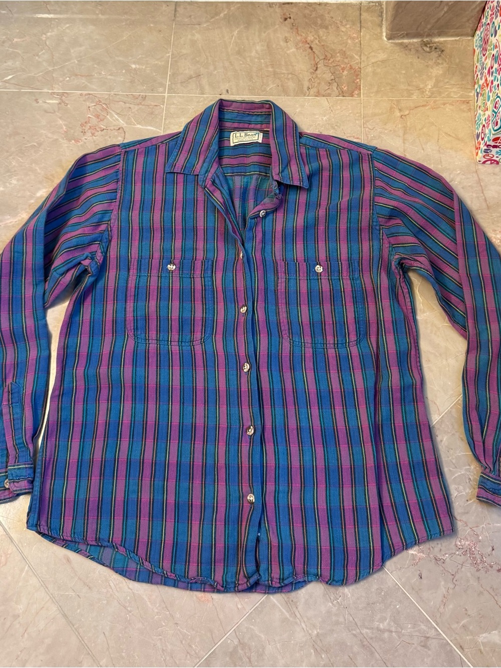 L.L. Bean Vintage Purple and Blue Flannel